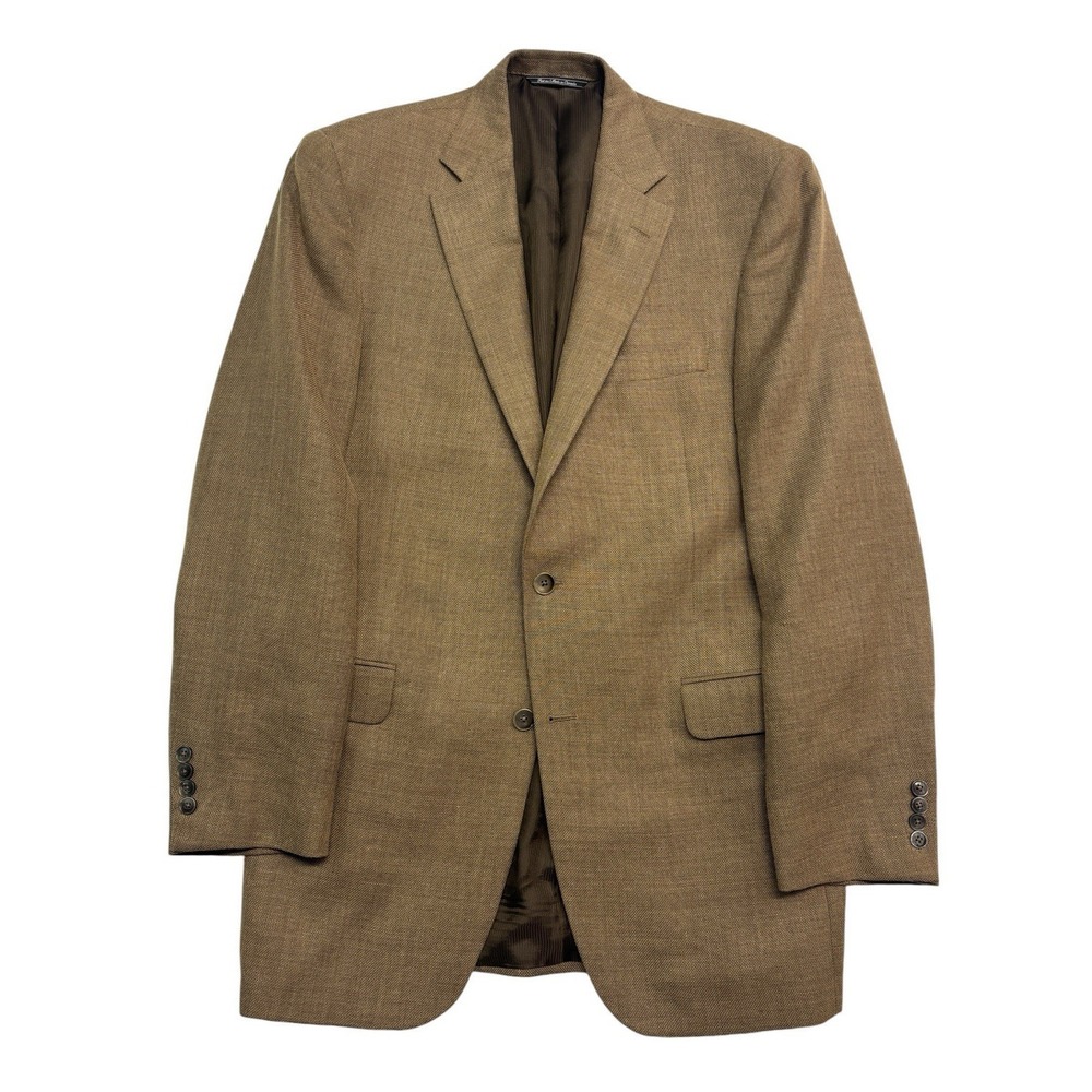 Jack Victor 40L 41L 42L Brown Hopsack‎ Silk Linen Wool Blazer Jacket Sport Coat